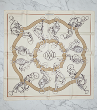 Hermès Silk Scarf 90 Equestrian Design