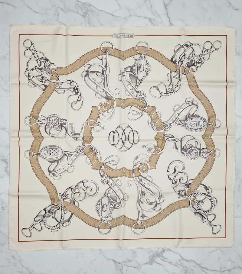 Hermès Silk Scarf 90 Equestrian Design