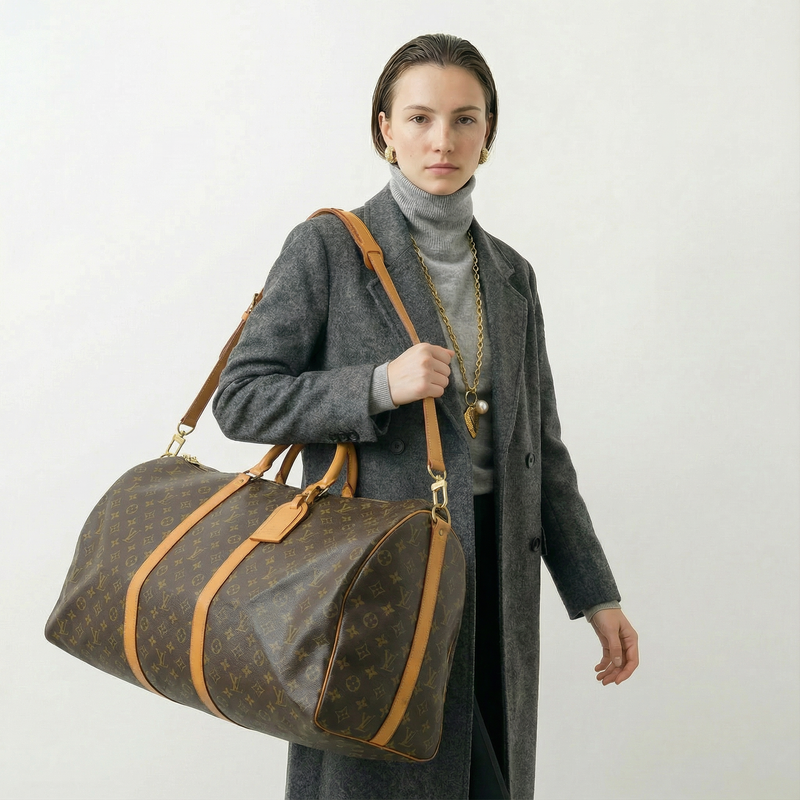 Sac Louis Vuitton Keepall Bandoulière 60 en Toile Monogram