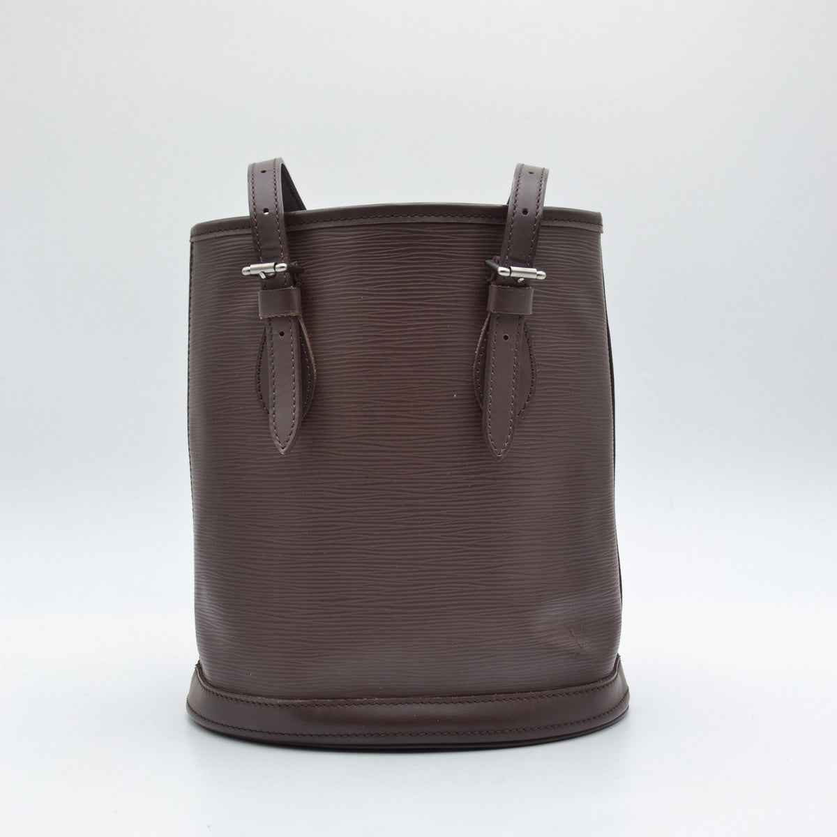 Bucket vintage cuir Epi chocolat