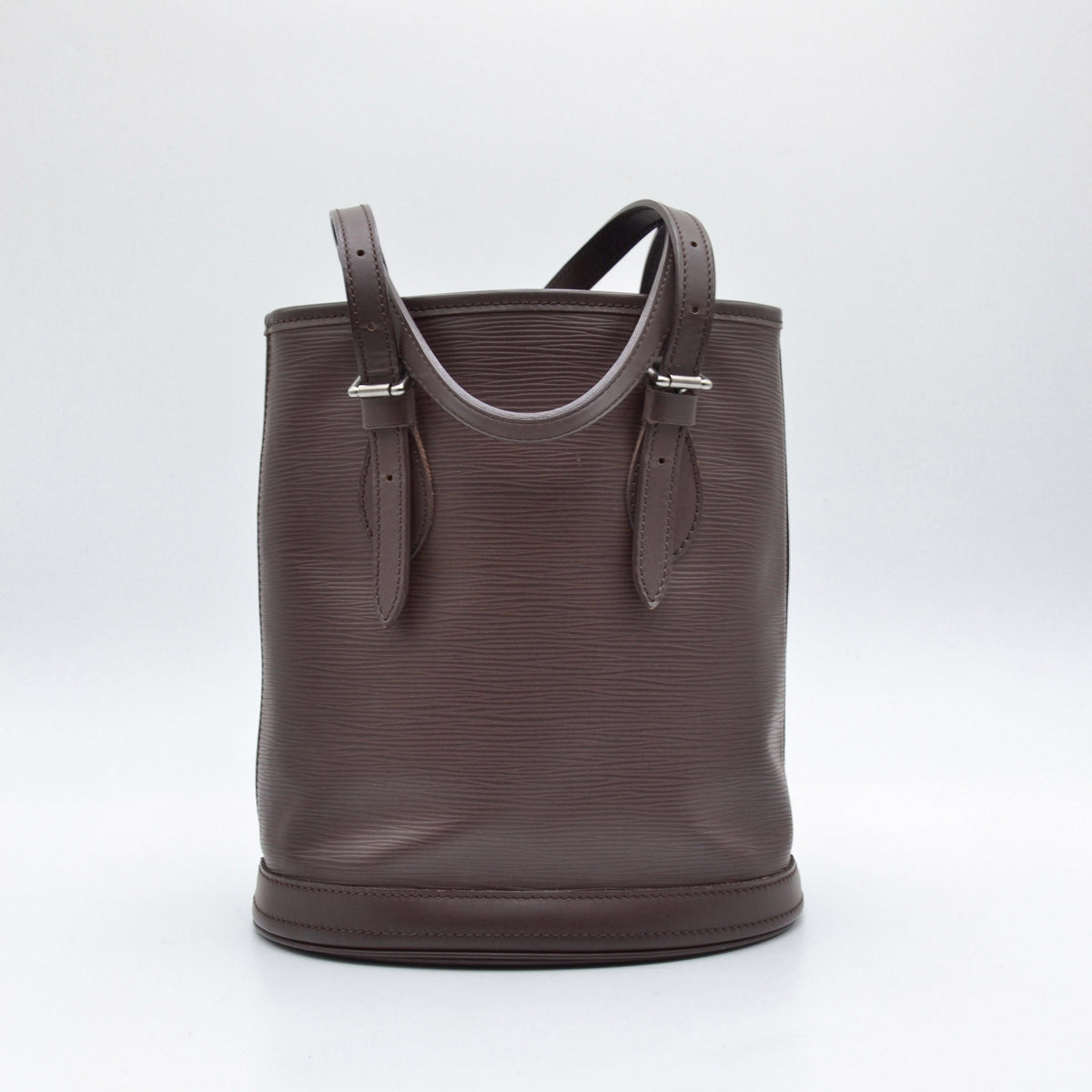 Bucket vintage cuir Epi chocolat