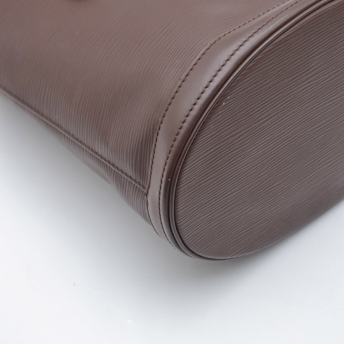 Bucket vintage cuir Epi chocolat