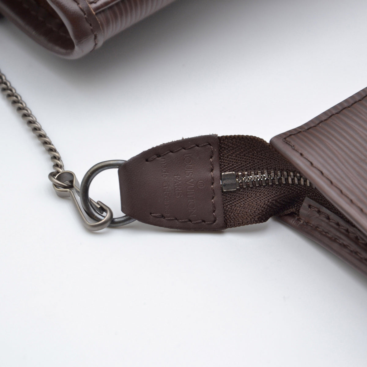 Bucket vintage cuir Epi chocolat