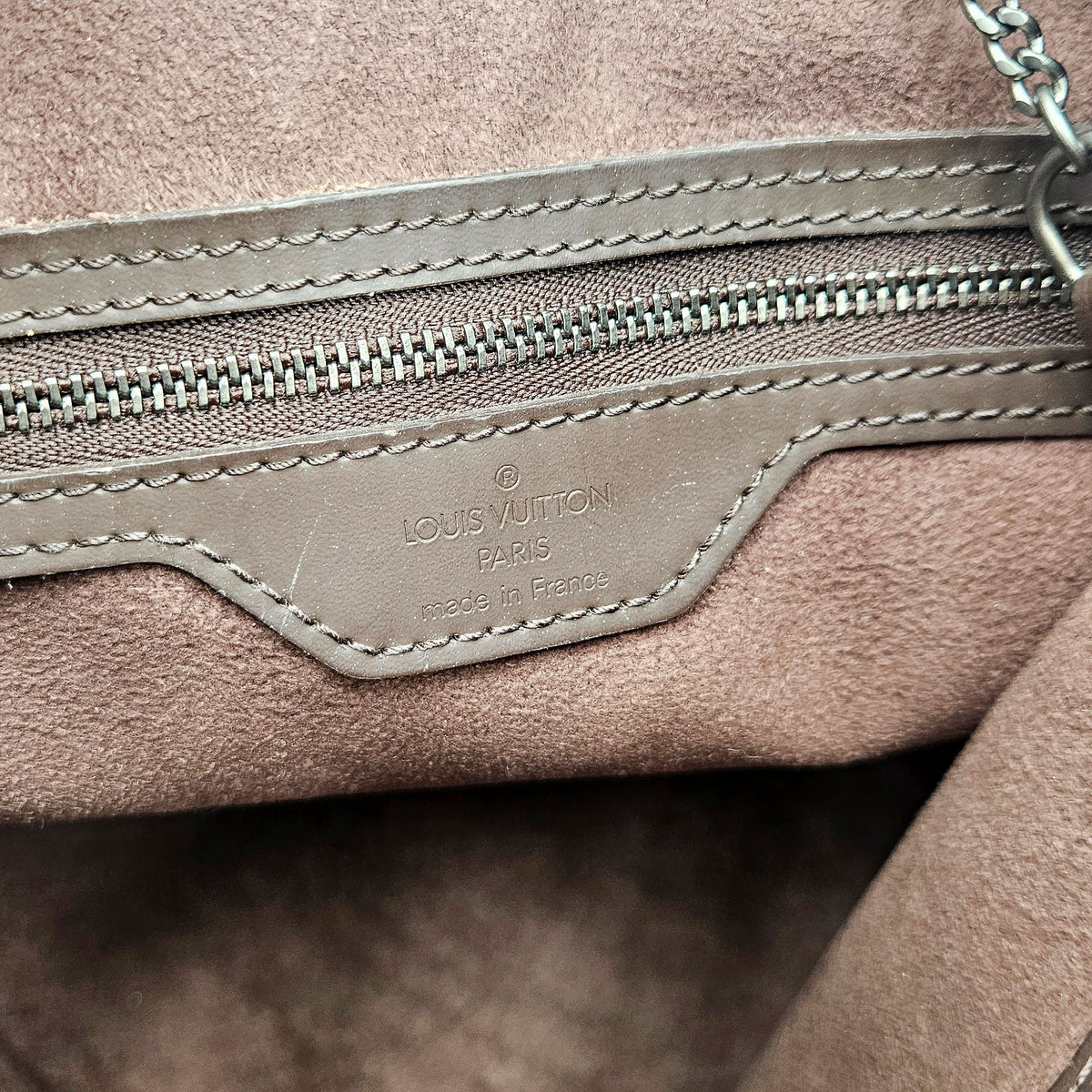 Bucket vintage cuir Epi chocolat