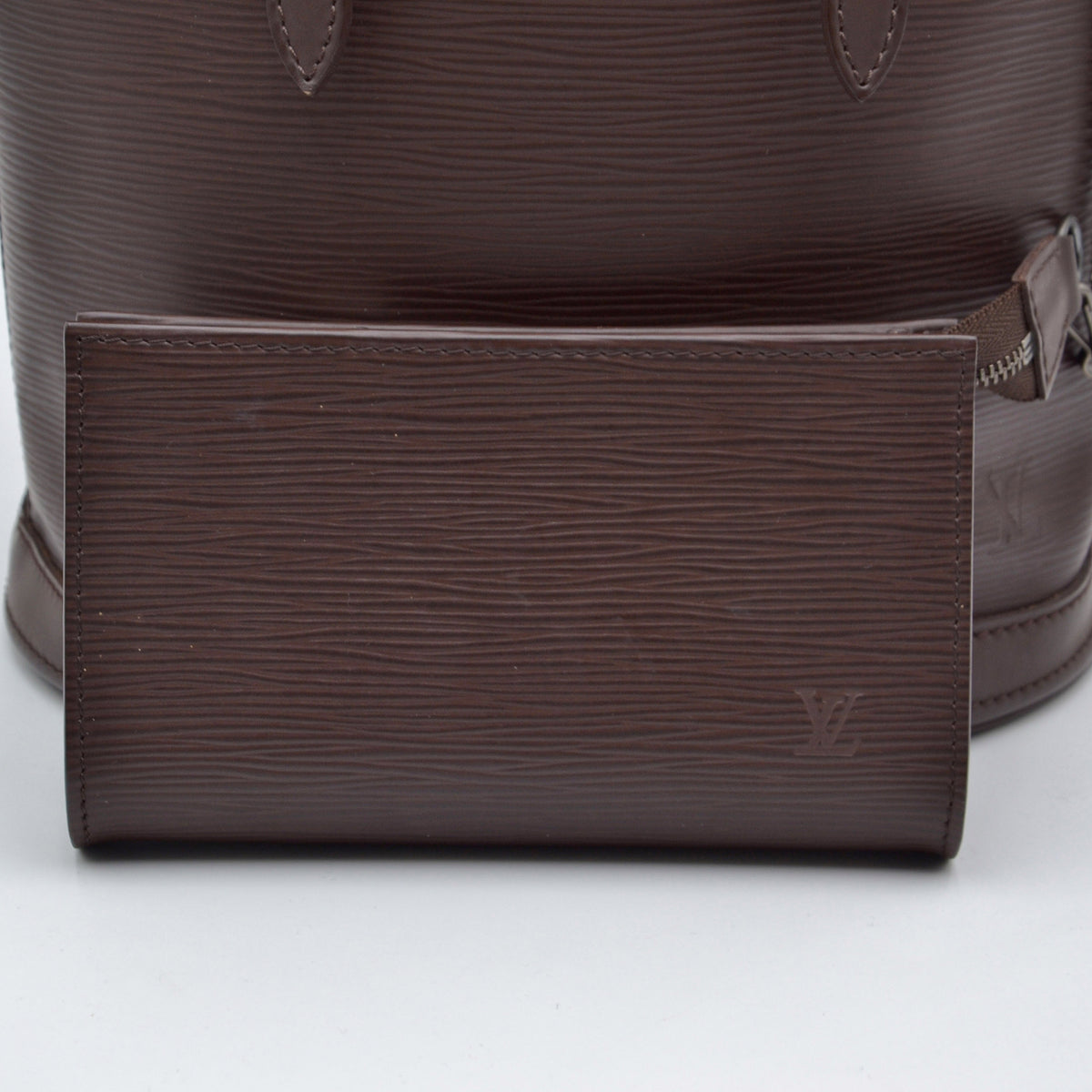 Bucket vintage cuir Epi chocolat