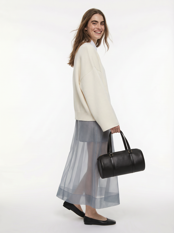 Soufflot vintage cuir Epi noir
