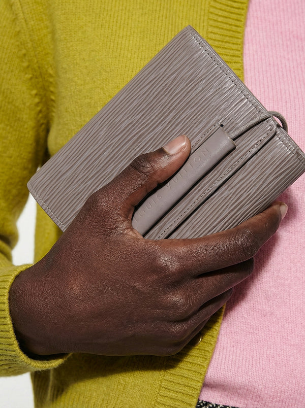 Portefeuille Louis Vuitton Trifold Cuir Épi Lilas