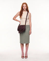 Sac Chloé Marcie Besace Cuir Grainé Bordeaux