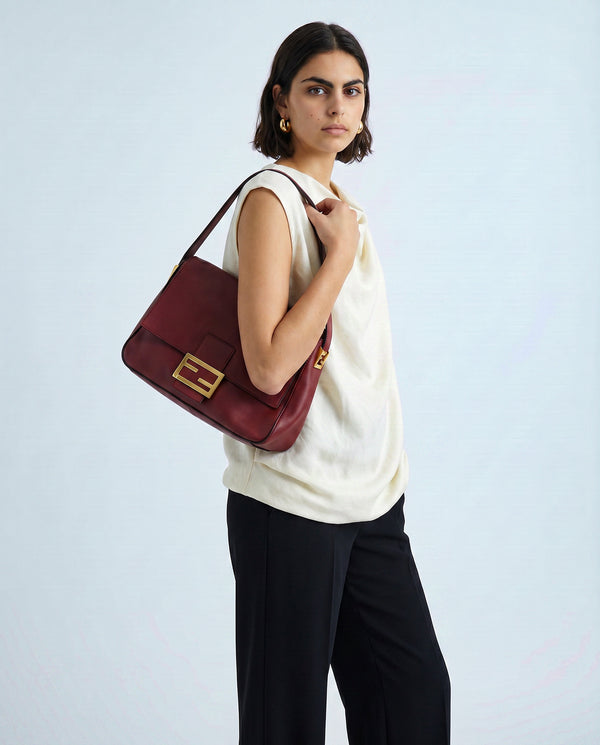 Fendi Mama Baguette Cuir Rouge