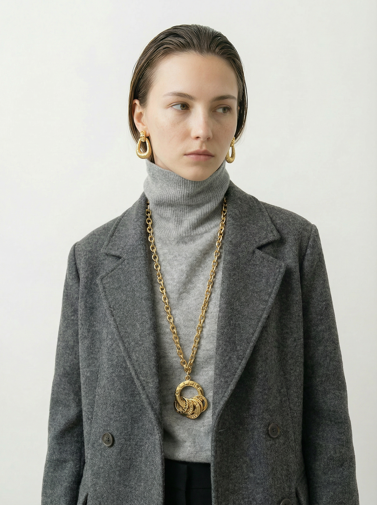 Celine Gold-Tone Sautoir Necklace With Rings