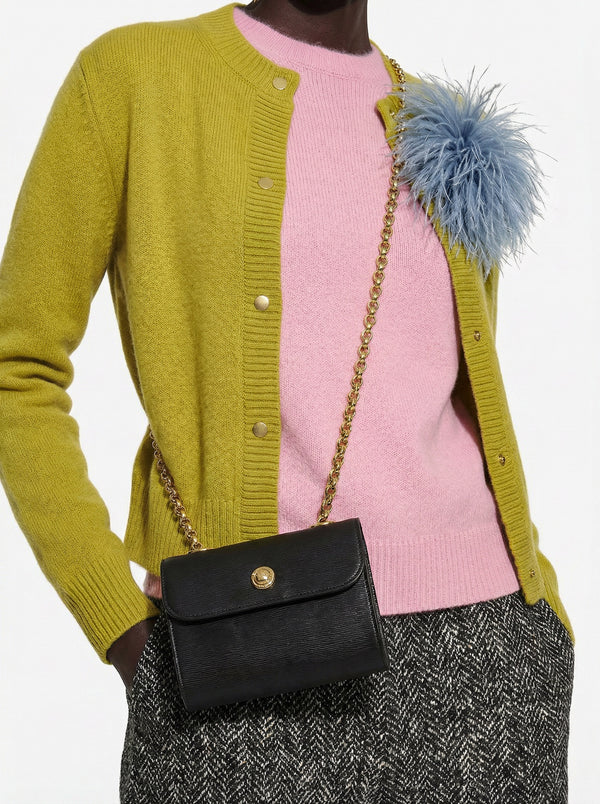 Mini Sac Chloé Noir Cuir Grainé Chaîne Dorée