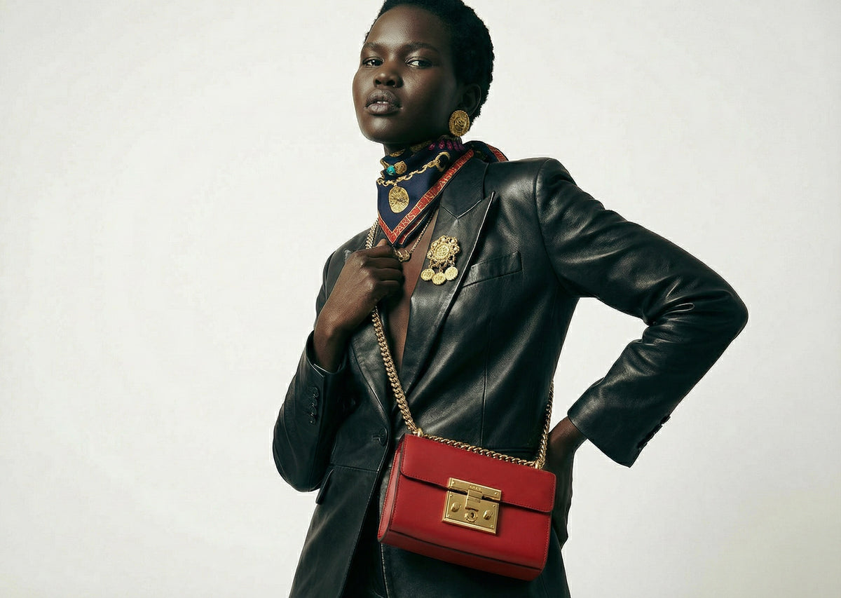 Sac Gucci Padlock Rouge Cuir