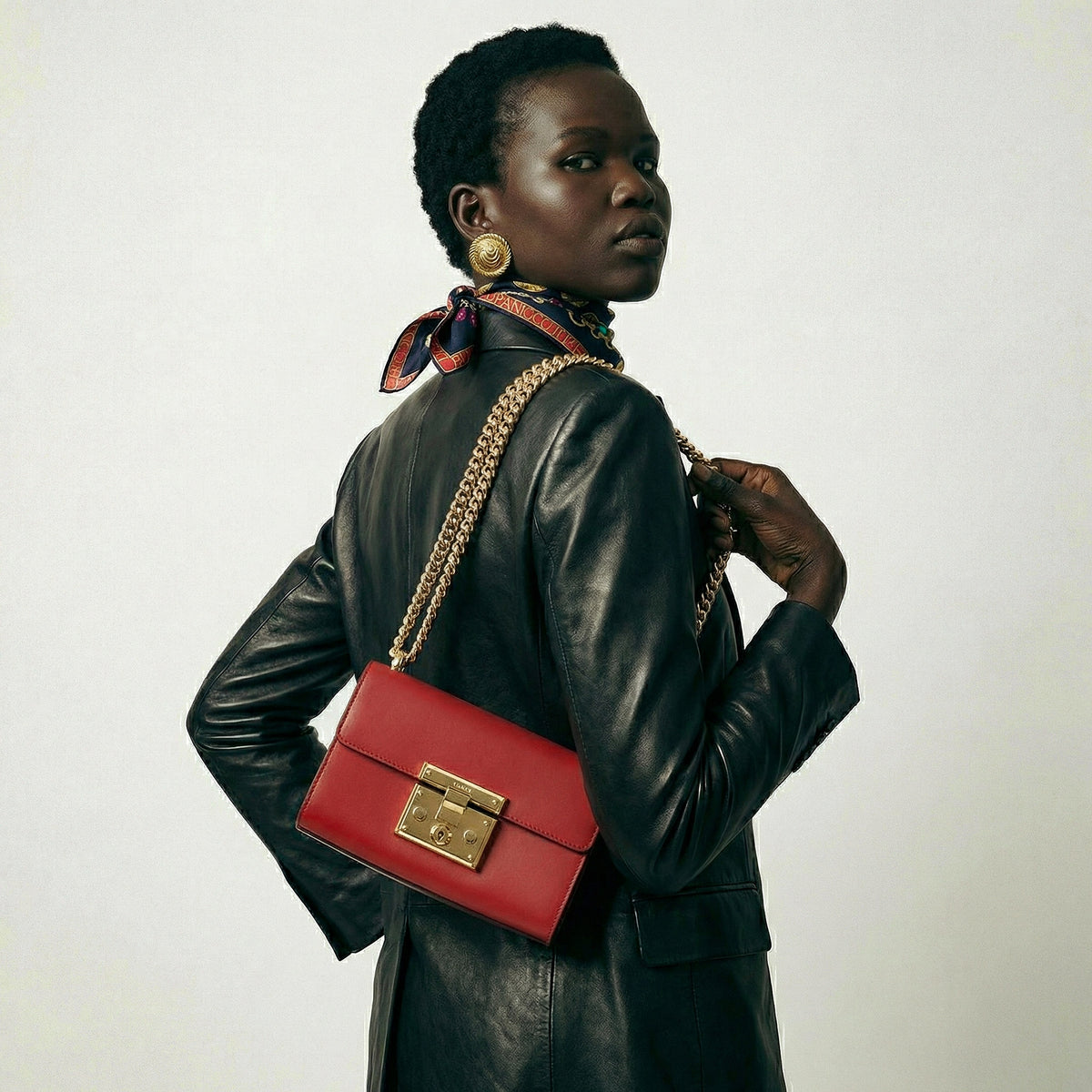 Sac Gucci Padlock Rouge Cuir