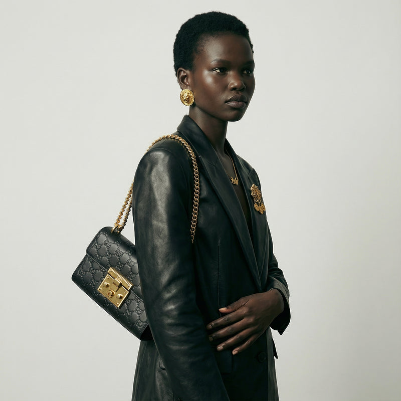 Sac Gucci Padlock Guccissima Noir