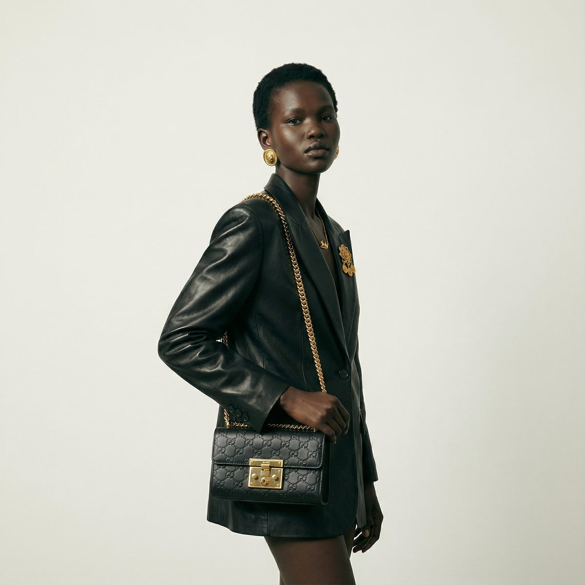 Sac Gucci Padlock Guccissima Noir