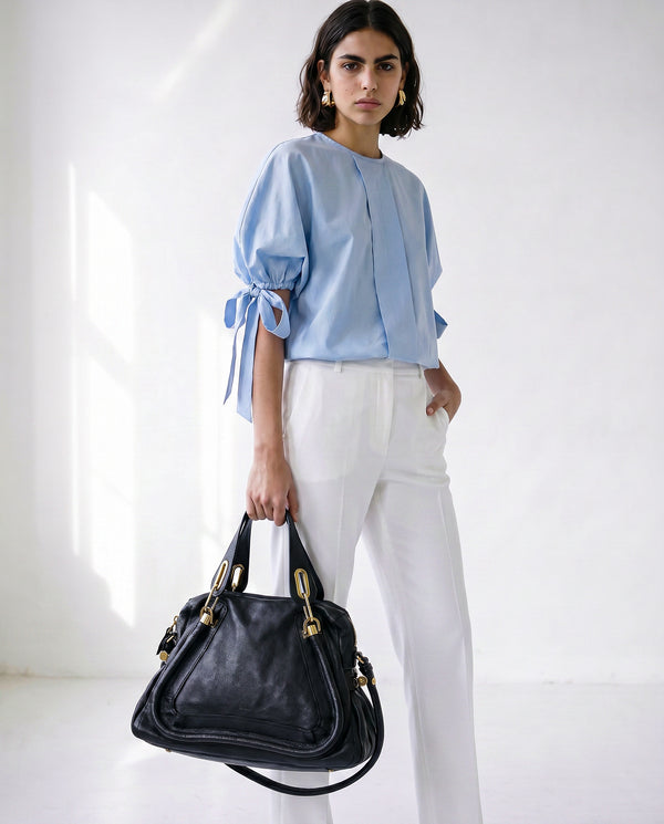 Chloé Paraty Medium Cuir Grainé Noir