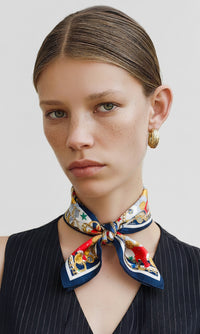 Celine Paris Motif Cotton Scarf – 48×48 cm Summer Bandana