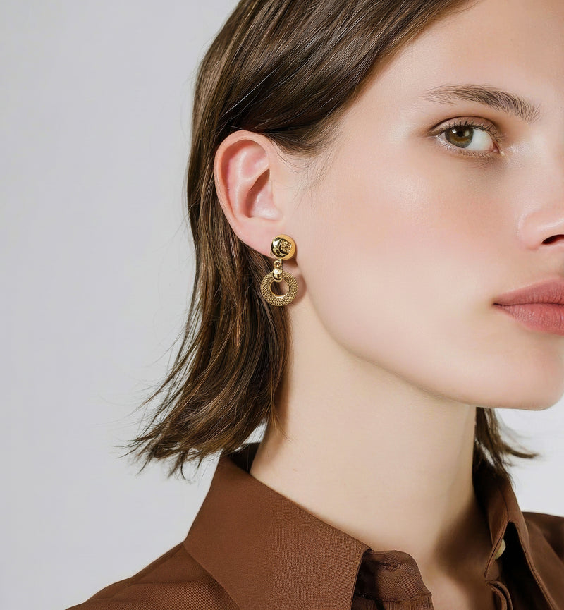 Givenchy Gold-Tone Clip-On Earrings with Textured Hoops