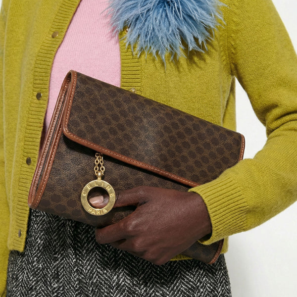 Pochette Céline Macadam Toile Enduite Vintage