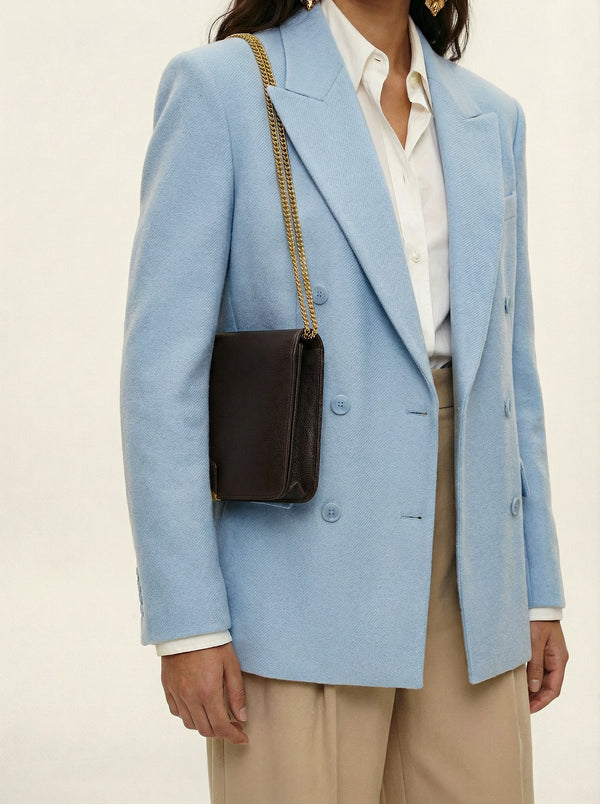 Pochette Dior cuir grainé marron