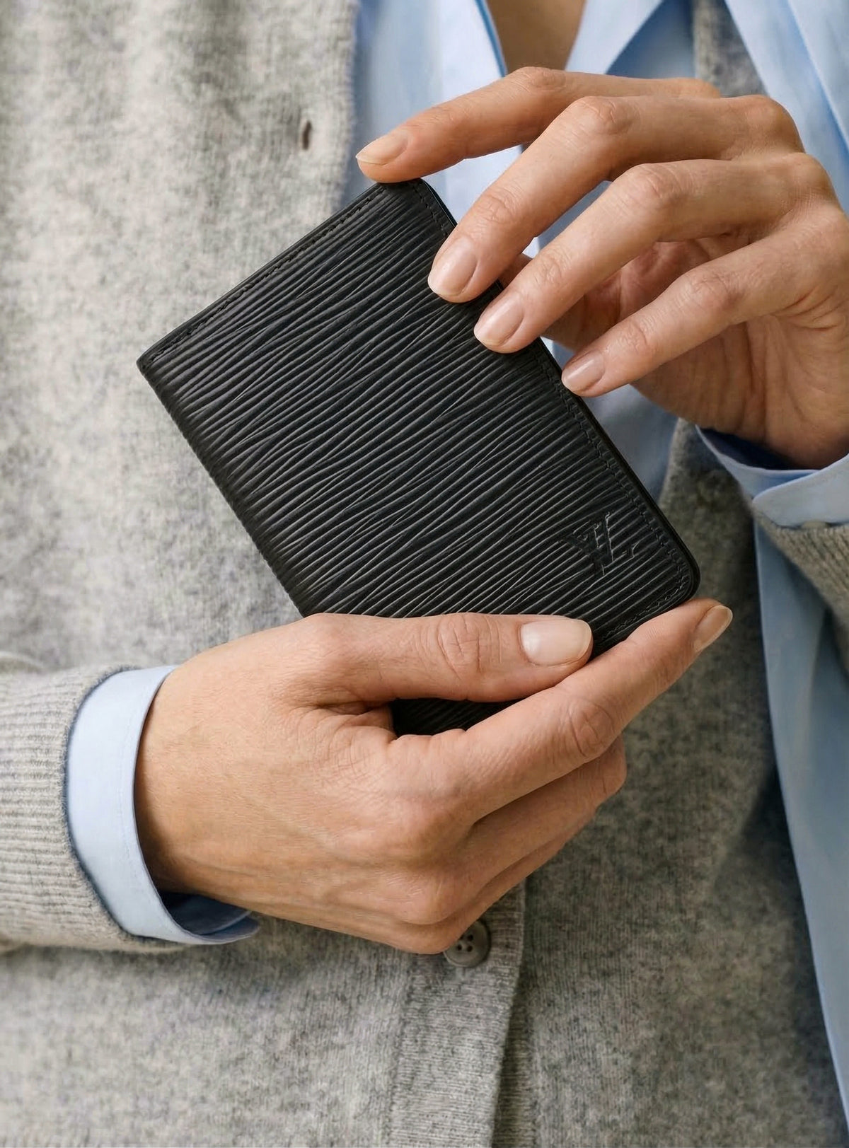 Porte-Cartes Louis Vuitton Cuir Épi Noir Unisexe