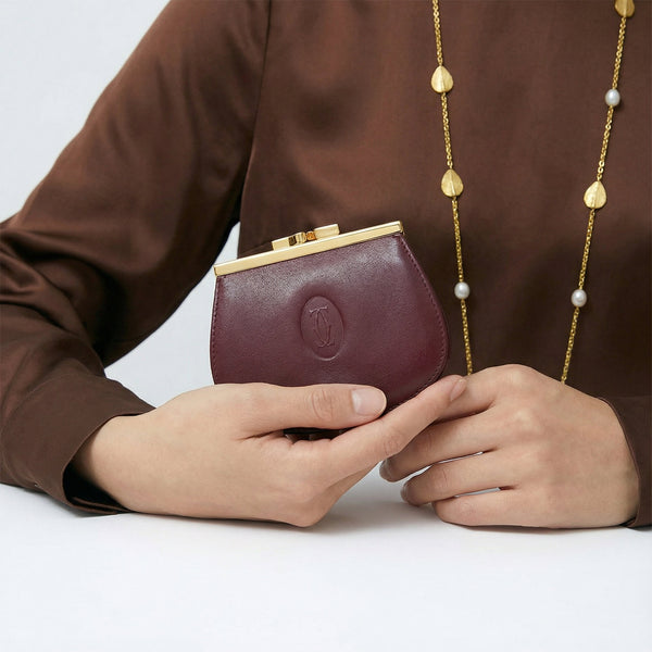 Petit Portemonnaie Cartier Bordeaux