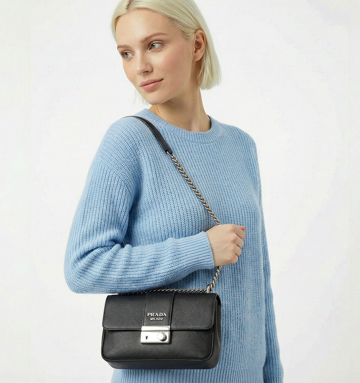 Sac Prada en cuir Saffiano noir