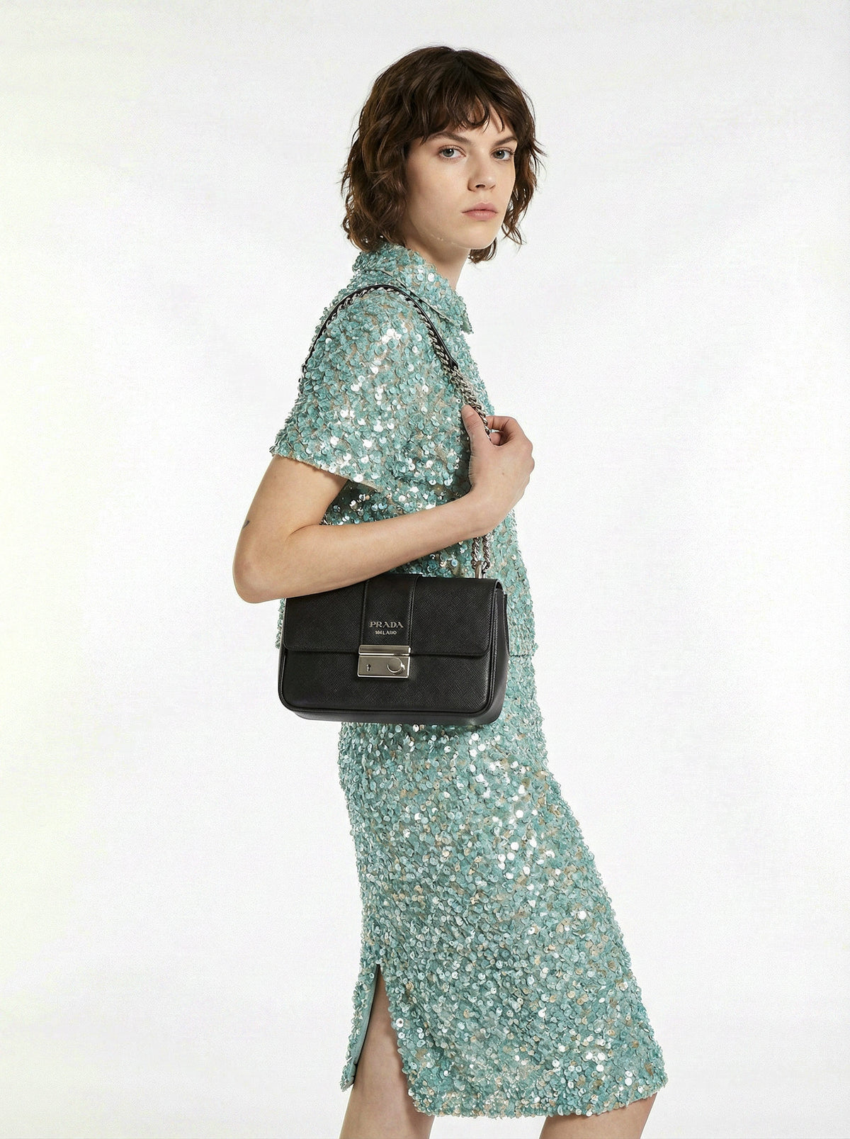 Sac Prada en cuir Saffiano noir