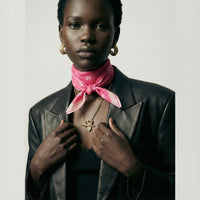 Celine Pink Cotton Bandana – Triomphe Logo all over