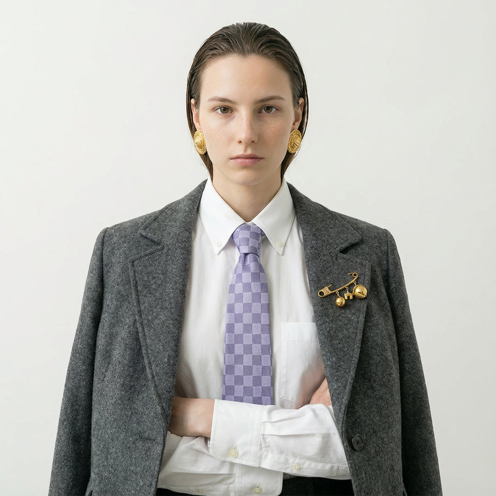 Louis Vuitton Silk Tie Light Blue Damier