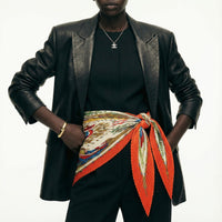 Vintage Hermès Plissé Silk Scarf - La révolution française