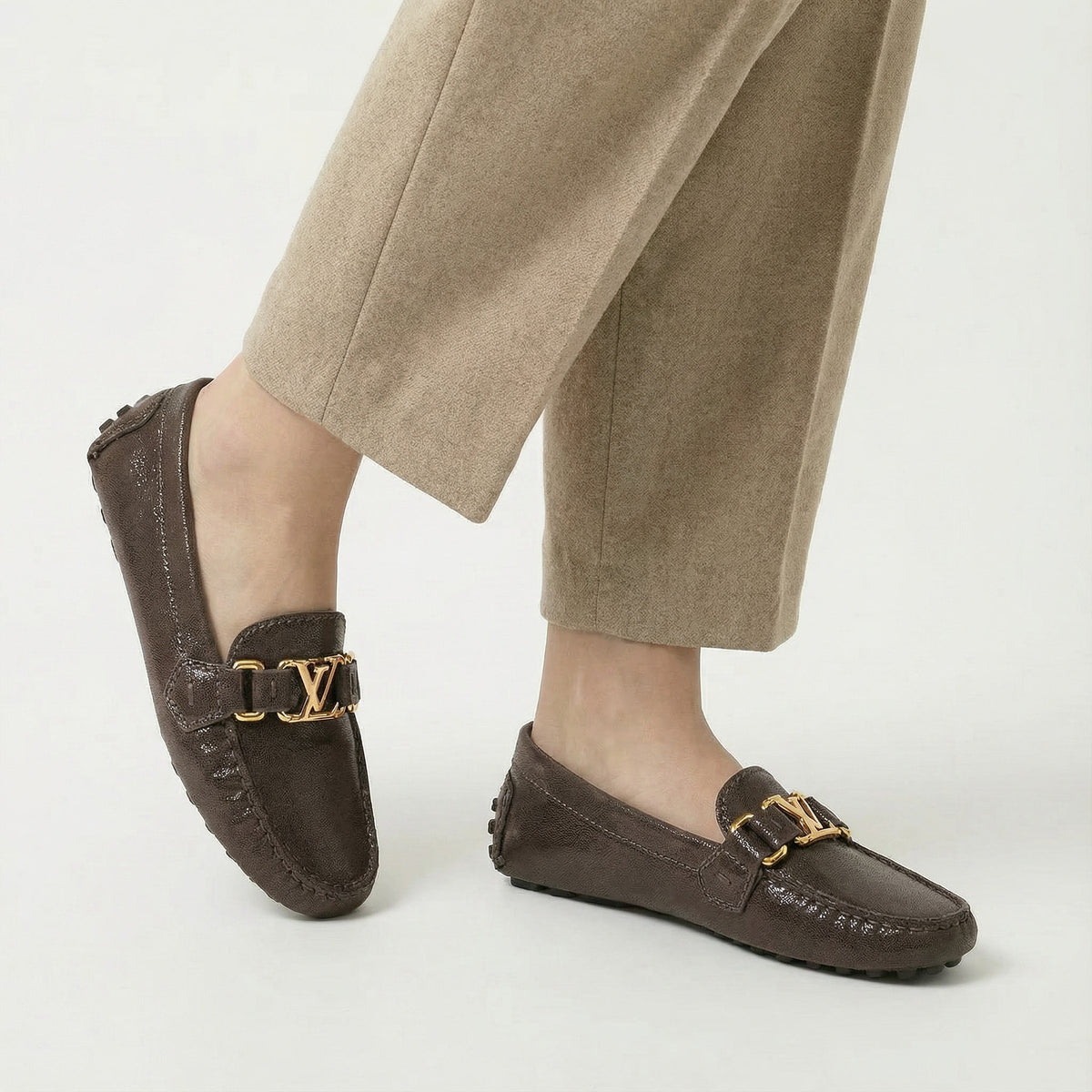 Louis Vuitton Brown Suede Loafers