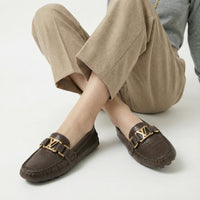 Louis Vuitton Brown Suede Loafers