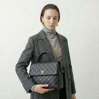 Vintage Chanel Top Handle Kelly Bag in Black Caviar Leather (2002-2003)