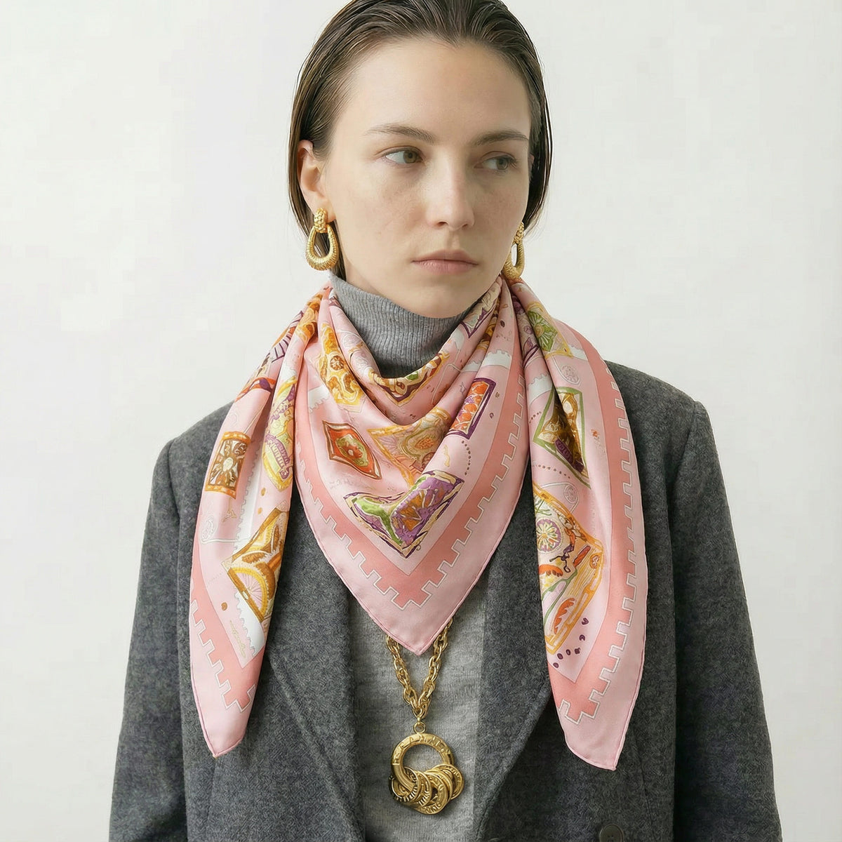 Hermès Carré 90 "La mécanique des idées " Silk Scarf