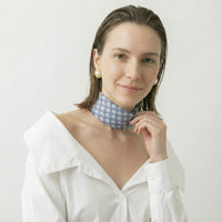 Foulard Bandana Céline Monogramme Triomphe Bleu Marine