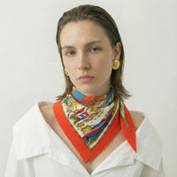 Vintage Hermès Plissé Silk Scarf - La révolution française