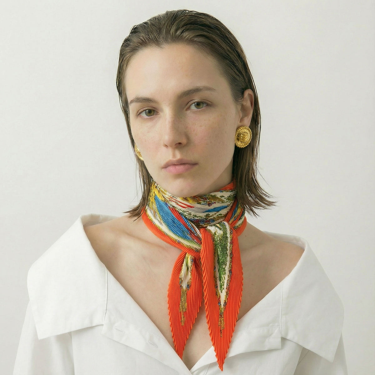 Vintage Hermès Plissé Silk Scarf - La révolution française