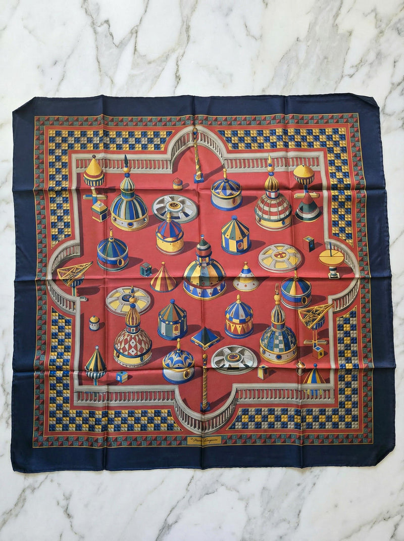 Foulard Salvatore Ferragamo vintage en soie