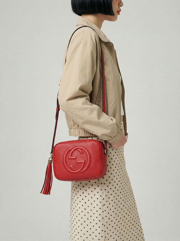 Sac Gucci Soho Disco Cuir Grainé Rouge Vif