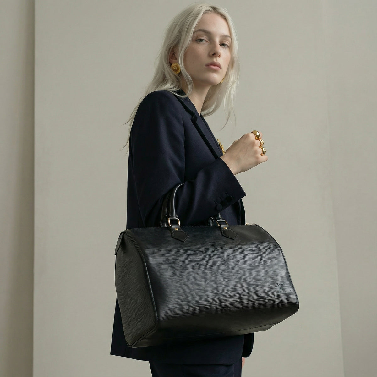 Sac Louis Vuitton Speedy 35 Cuir Epi Noir