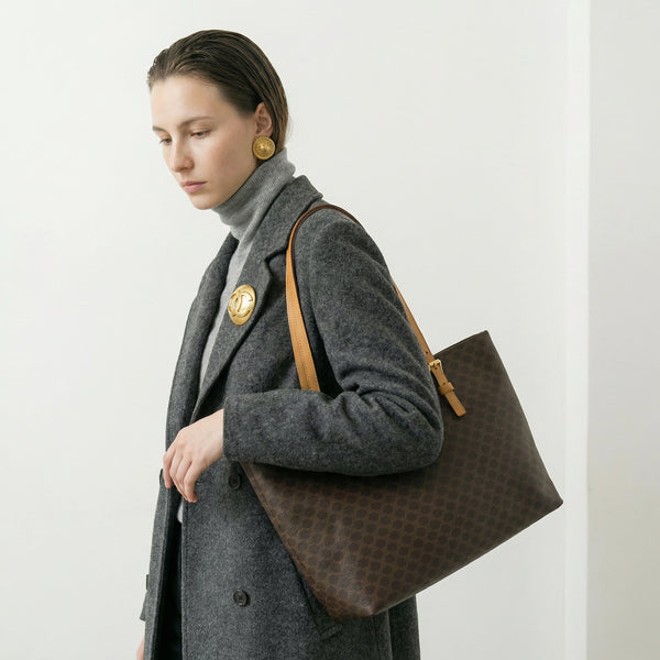 Tote Céline en toile Macadam marron – Vintage