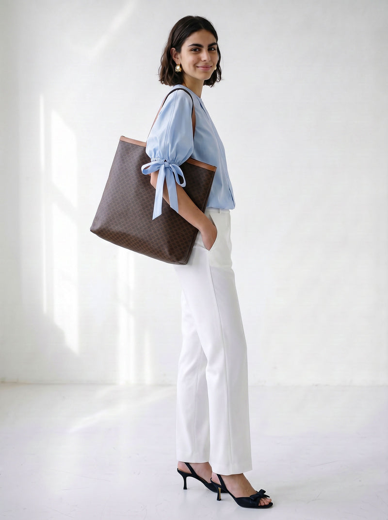 Céline Tote Vintage Grand Format Toile Macadam