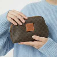 Trousse Céline vintage en toile enduite Macadam