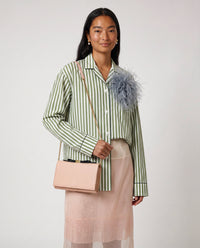 Sac See by Chloé Wallet on Chain Cuir Grainé Rose Pastel