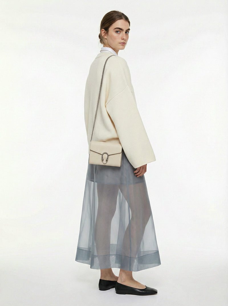 Dionysus Wallet on Chain Gucci blanc