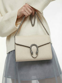 Dionysus Wallet on Chain Gucci blanc