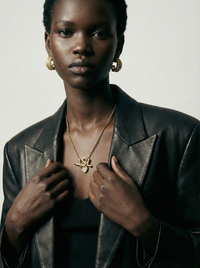 1990s YSL Gold-Plated Necklace with Crystal Heart Pendant